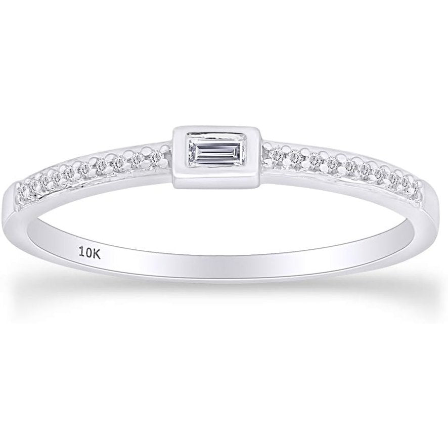 0.10 Carat Lab Grown Diamond Stackable Wedding Band Ring - Future Jewelry