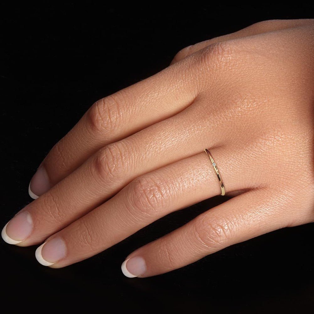 0.12 Carat Lab Grown Diamond Stackable Ring - Future Jewelry