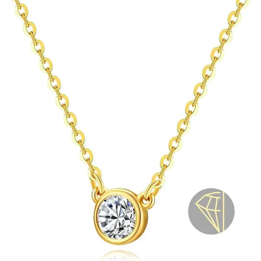 Everyday Essentials Set, lab grown diamond solitaire necklace in 14K gold, Future Jewelry