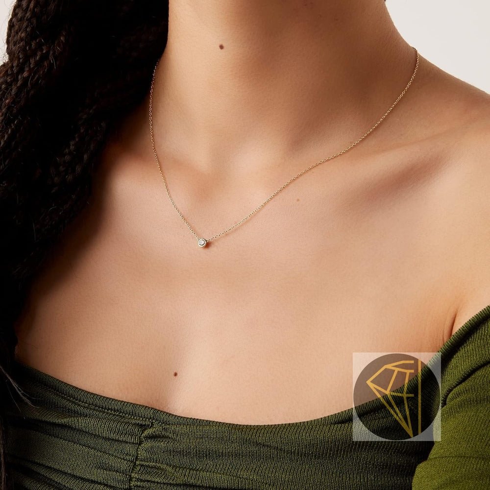 0.15 Carat Lab Grown Diamond Solitaire Station Necklace - Future Jewelry