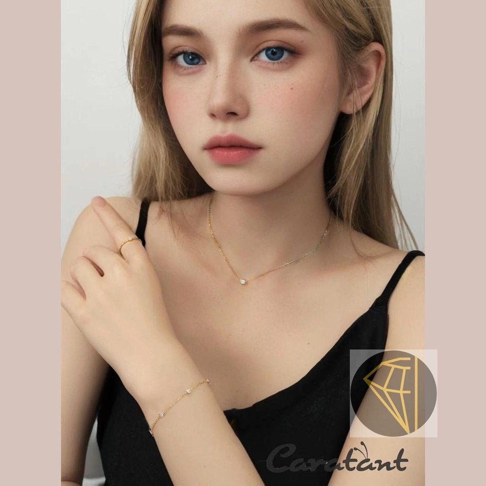 0.15 Carat Lab Grown Diamond Solitaire Station Necklace - Future Jewelry