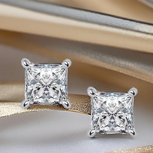 0.50 Carat Princess Cut Lab Grown Diamond Stud Earrings - Future Jewelry