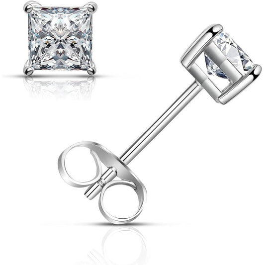 0.50 Carat Princess Cut Lab Grown Diamond Stud Earrings - Future Jewelry