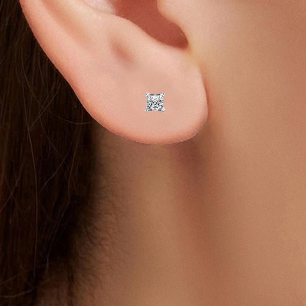 0.50 Carat Princess Cut Lab Grown Diamond Stud Earrings - Future Jewelry