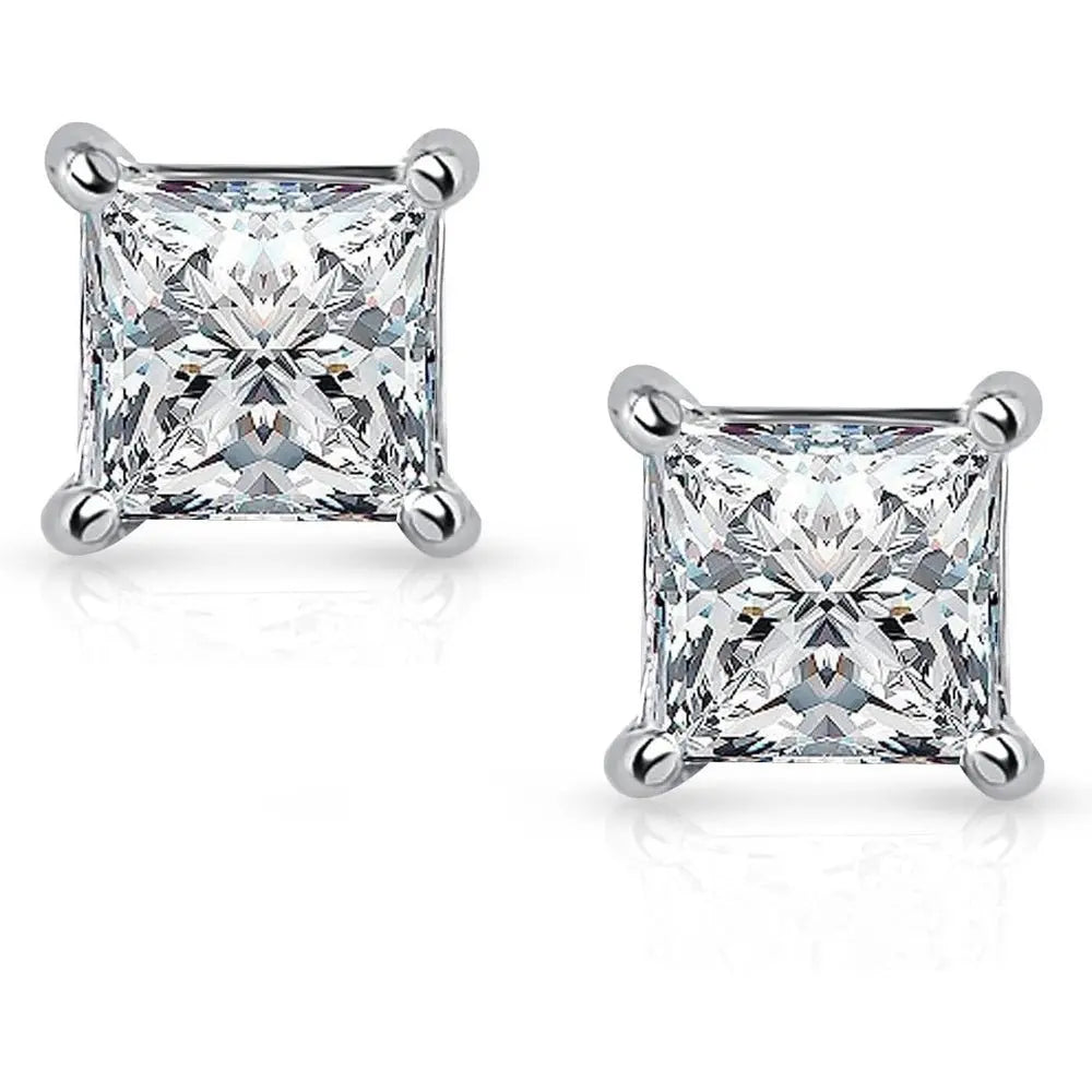 0.50 Carat Princess Cut Lab Grown Diamond Stud Earrings - Future Jewelry