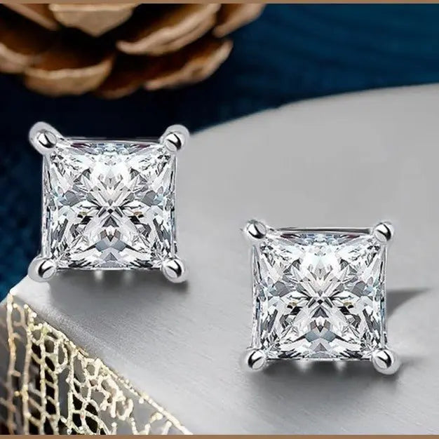 0.50 Carat Princess Cut Lab Grown Diamond Stud Earrings - Future Jewelry