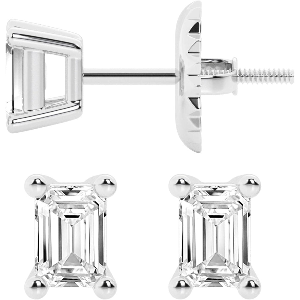 0.50 to 7 Carat Lab Grown Diamond Stud Earrings for Women, Colorless IGI Certified,Screw Back Earrings in 14K 18K White Gold & Platinum, Round/Emerald/Oval/Princess Cut,With Gift Box - Future Jewelry