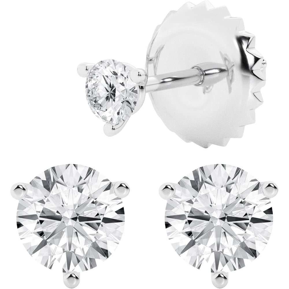 0.50 to 7 Carat Lab Grown Diamond Stud Earrings for Women, Colorless IGI Certified,Screw Back Earrings in 14K 18K White Gold & Platinum, Round/Emerald/Oval/Princess Cut,With Gift Box - Future Jewelry