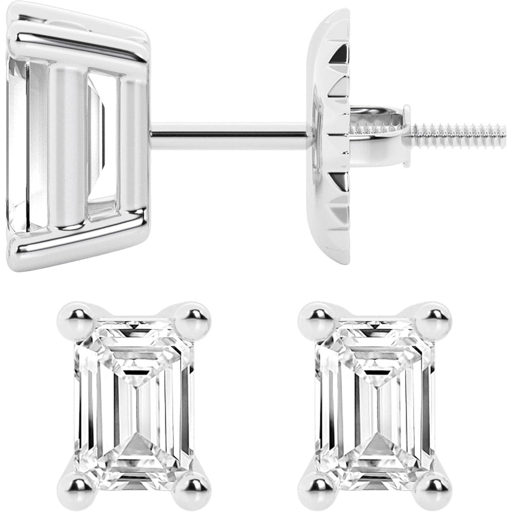 0.50 to 7 Carat Lab Grown Diamond Stud Earrings for Women, Colorless IGI Certified,Screw Back Earrings in 14K 18K White Gold & Platinum, Round/Emerald/Oval/Princess Cut,With Gift Box - Future Jewelry