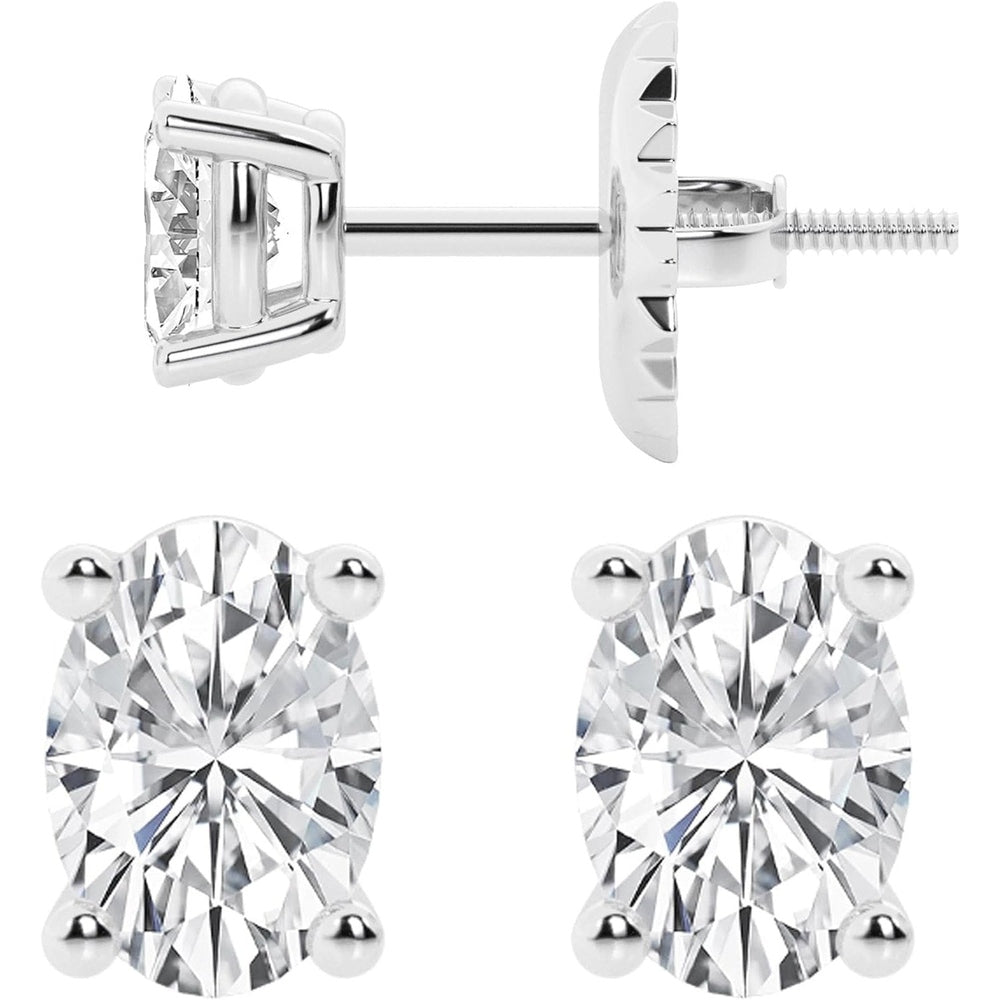 0.50 to 7 Carat Lab Grown Diamond Stud Earrings for Women, Colorless IGI Certified,Screw Back Earrings in 14K 18K White Gold & Platinum, Round/Emerald/Oval/Princess Cut,With Gift Box - Future Jewelry