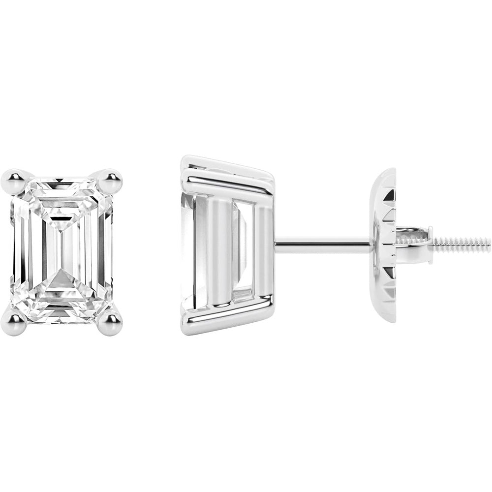 0.50 to 7 Carat Lab Grown Diamond Stud Earrings for Women, Colorless IGI Certified,Screw Back Earrings in 14K 18K White Gold & Platinum, Round/Emerald/Oval/Princess Cut,With Gift Box - Future Jewelry