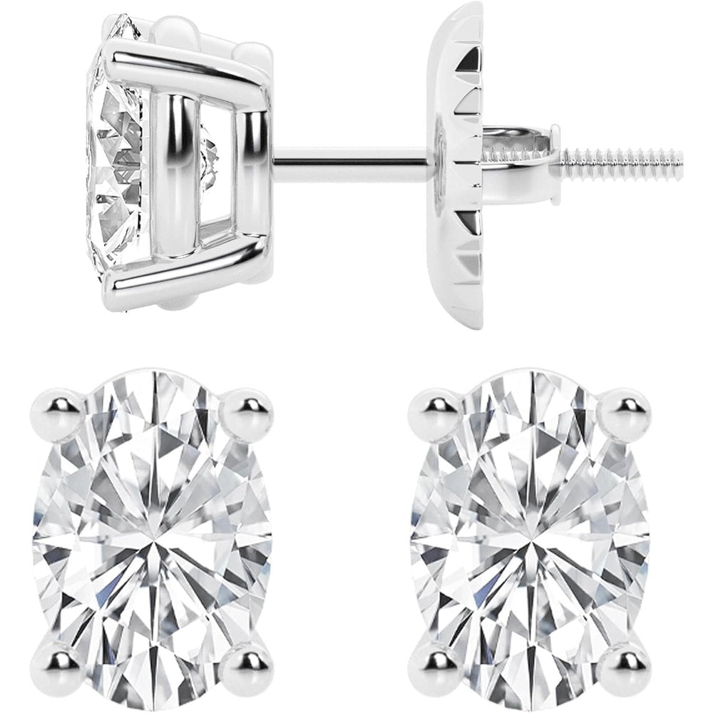 0.50 to 7 Carat Lab Grown Diamond Stud Earrings for Women, Colorless IGI Certified,Screw Back Earrings in 14K 18K White Gold & Platinum, Round/Emerald/Oval/Princess Cut,With Gift Box - Future Jewelry