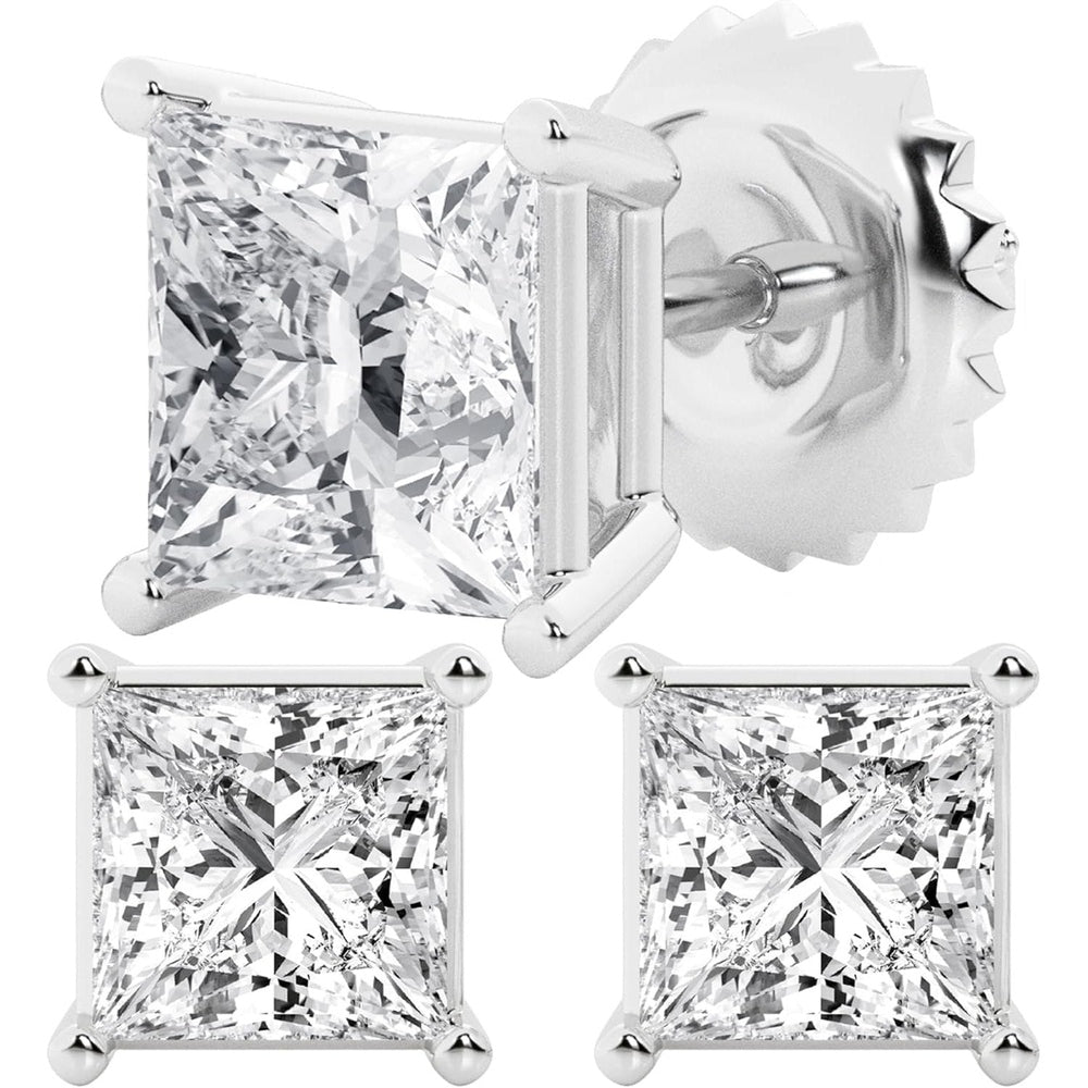 0.50 to 7 Carat Lab Grown Diamond Stud Earrings for Women, Colorless IGI Certified,Screw Back Earrings in 14K 18K White Gold & Platinum, Round/Emerald/Oval/Princess Cut,With Gift Box - Future Jewelry