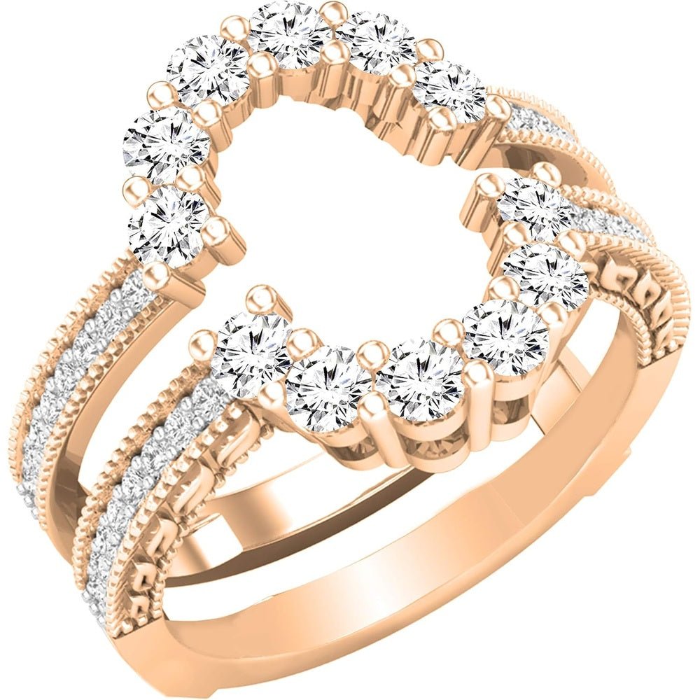 0.85 Carat Lab Grown Diamond Guard Ring in Gold or Silver - Future Jewelry