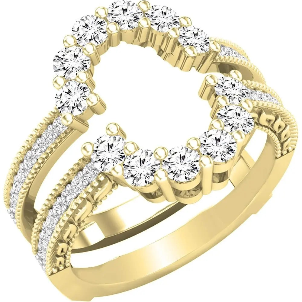 0.85 Carat Lab Diamond Guard Ring in 10K, 14K or 18K Gold - Future Jewelry