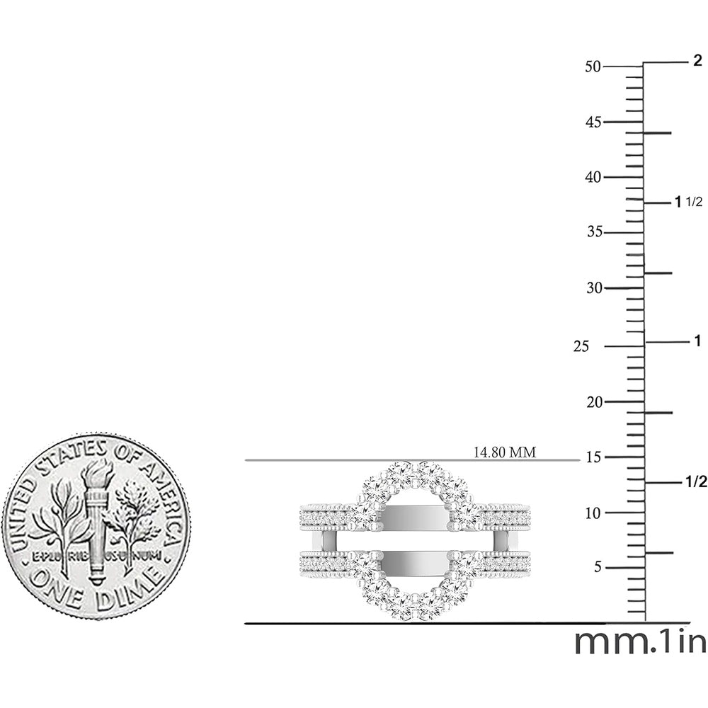0.85 Carat Lab Grown Diamond Guard Ring in Gold or Silver - Future Jewelry