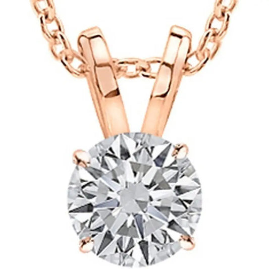 1 - 8 Carat 14k White Gold 4 Prong Set Round - cut Lab Grown Diamond Solitaire Stud Pendant Necklace (E - F, VS - SI) Jewelry for Women - Future Jewelry