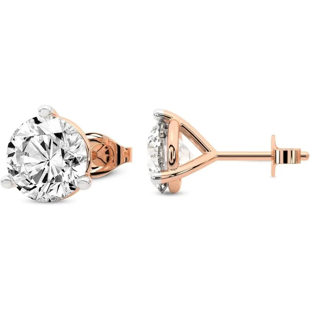 1 Carat - 12 Carat Lab Grown Diamond Earrings | IGI Certified Solitaire Lab Diamond Stud Earrings 3 Prong | F - G Color, VS1 - VS2 Clarity - Future Jewelry