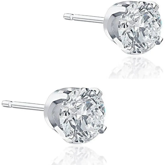 1 Carat (ctw) Diamond Studs in 14k White or Yellow Gold Lab Created - Future Jewelry