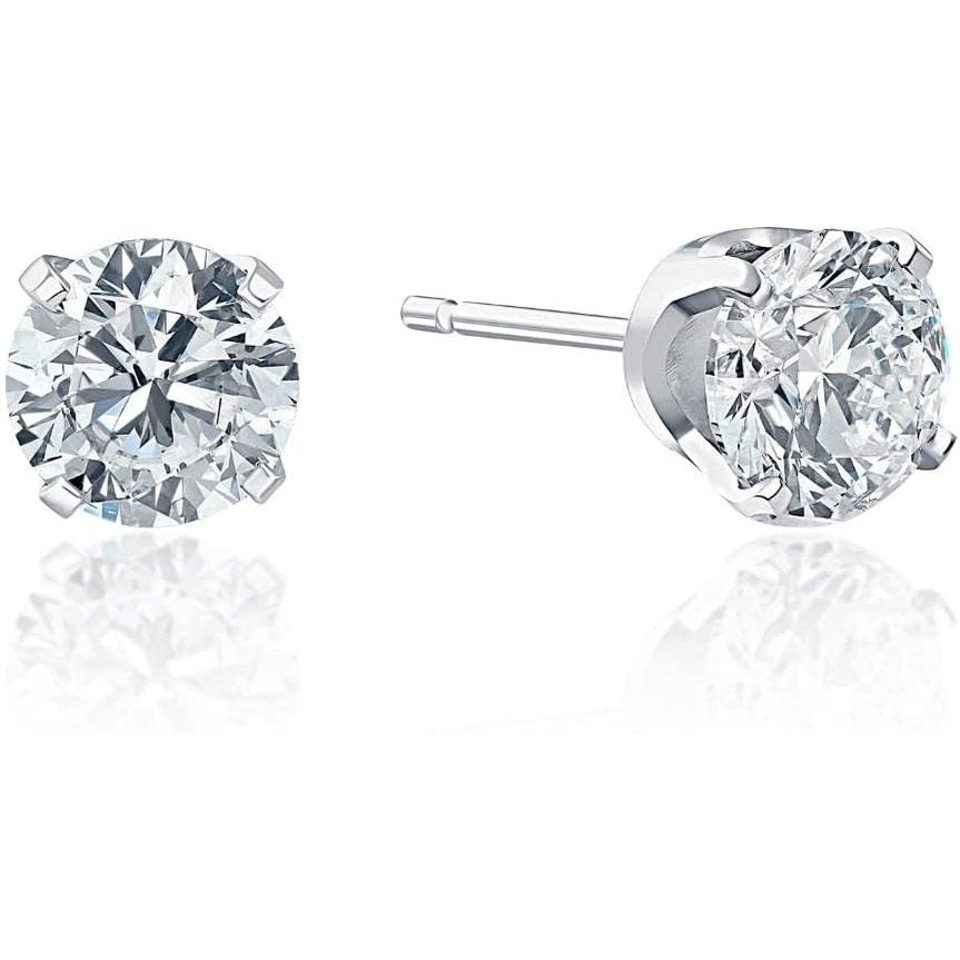 1 Carat (ctw) Diamond Studs in 14k White or Yellow Gold Lab Created - Future Jewelry