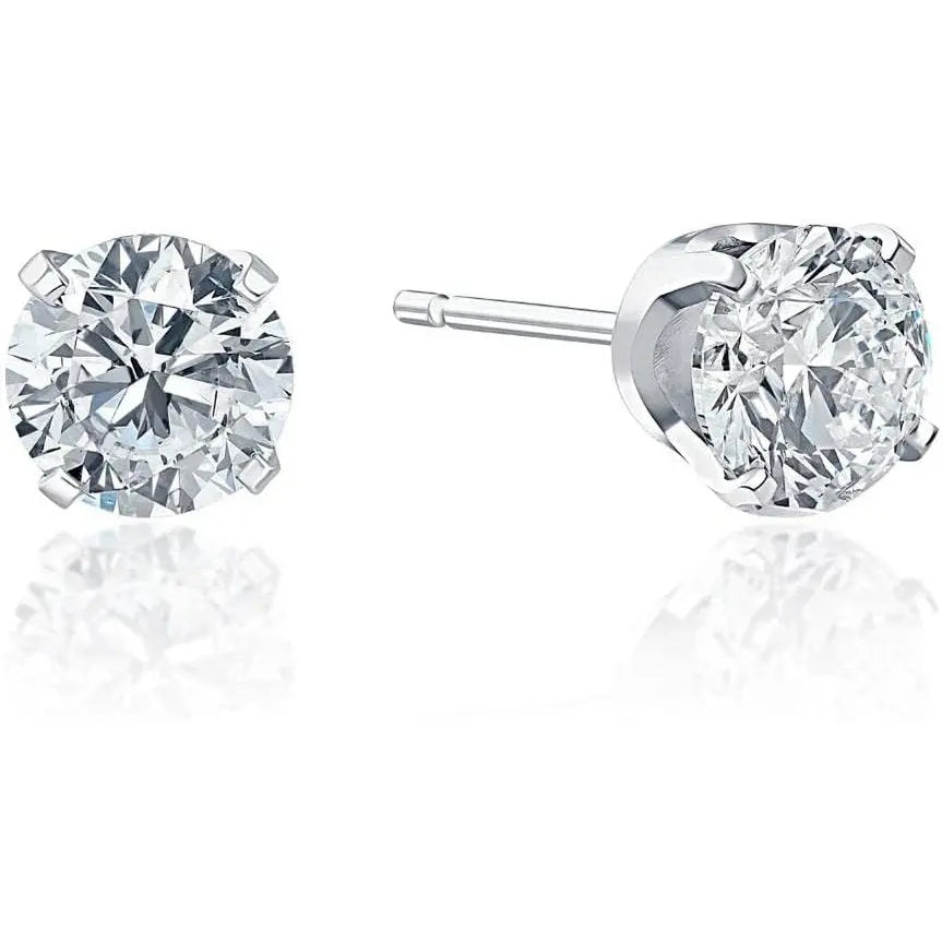 1 Carat (ctw) Diamond Studs in 14k White or Yellow Gold Lab Created - Future Jewelry