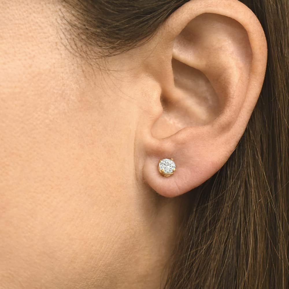1 Carat (ctw) Diamond Studs in 14k White or Yellow Gold Lab Created - Future Jewelry