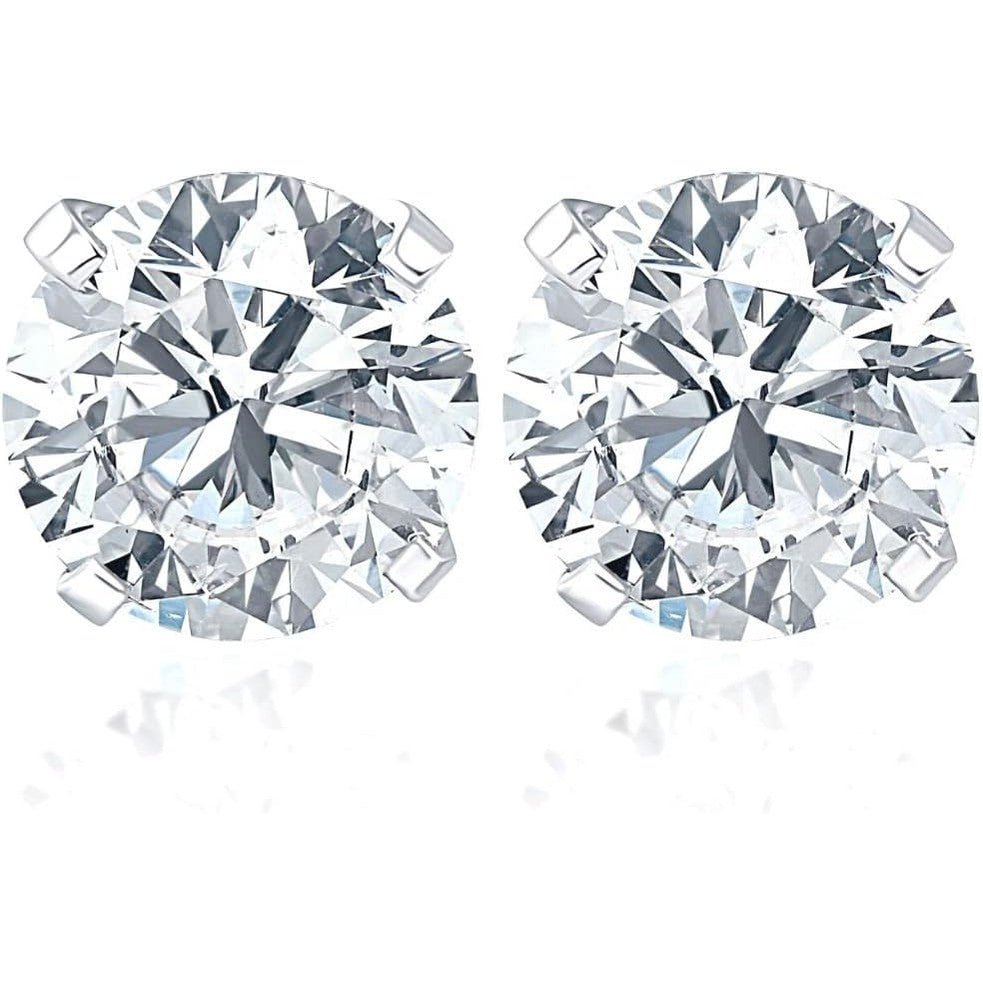 1 Carat (ctw) Diamond Studs in 14k White or Yellow Gold Lab Created - Future Jewelry