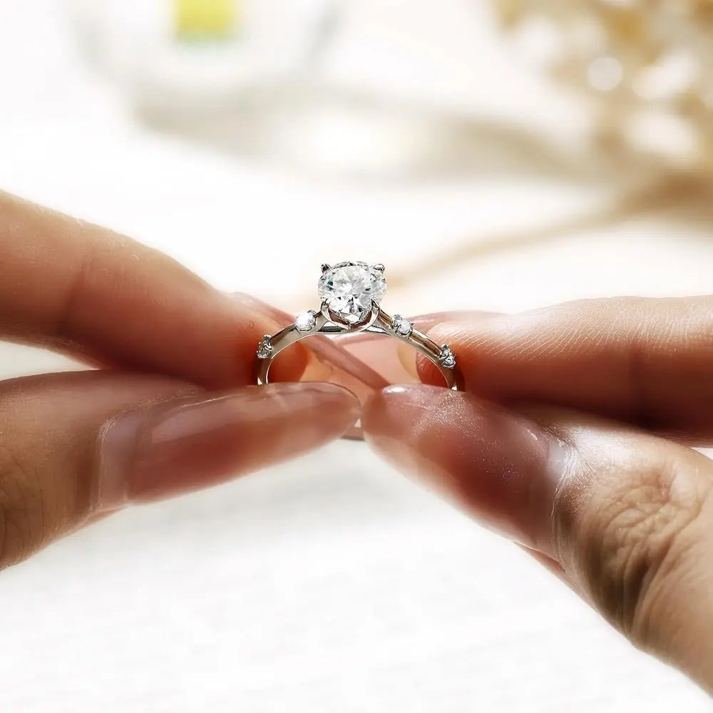 1 Carat Lab Grown Diamond Engagement Ring in 14K White Gold - Future Jewelry