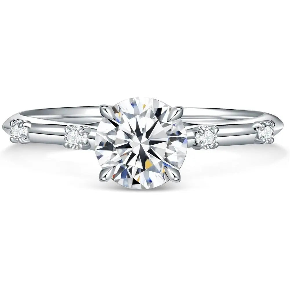 1 Carat Lab Grown Diamond Engagement Ring in 14K White Gold - Future Jewelry