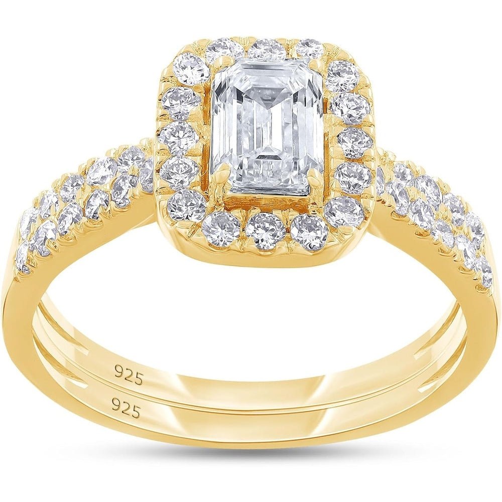 1.00 Carat Lab Grown Diamond Halo Bridal Set Ring - Future Jewelry