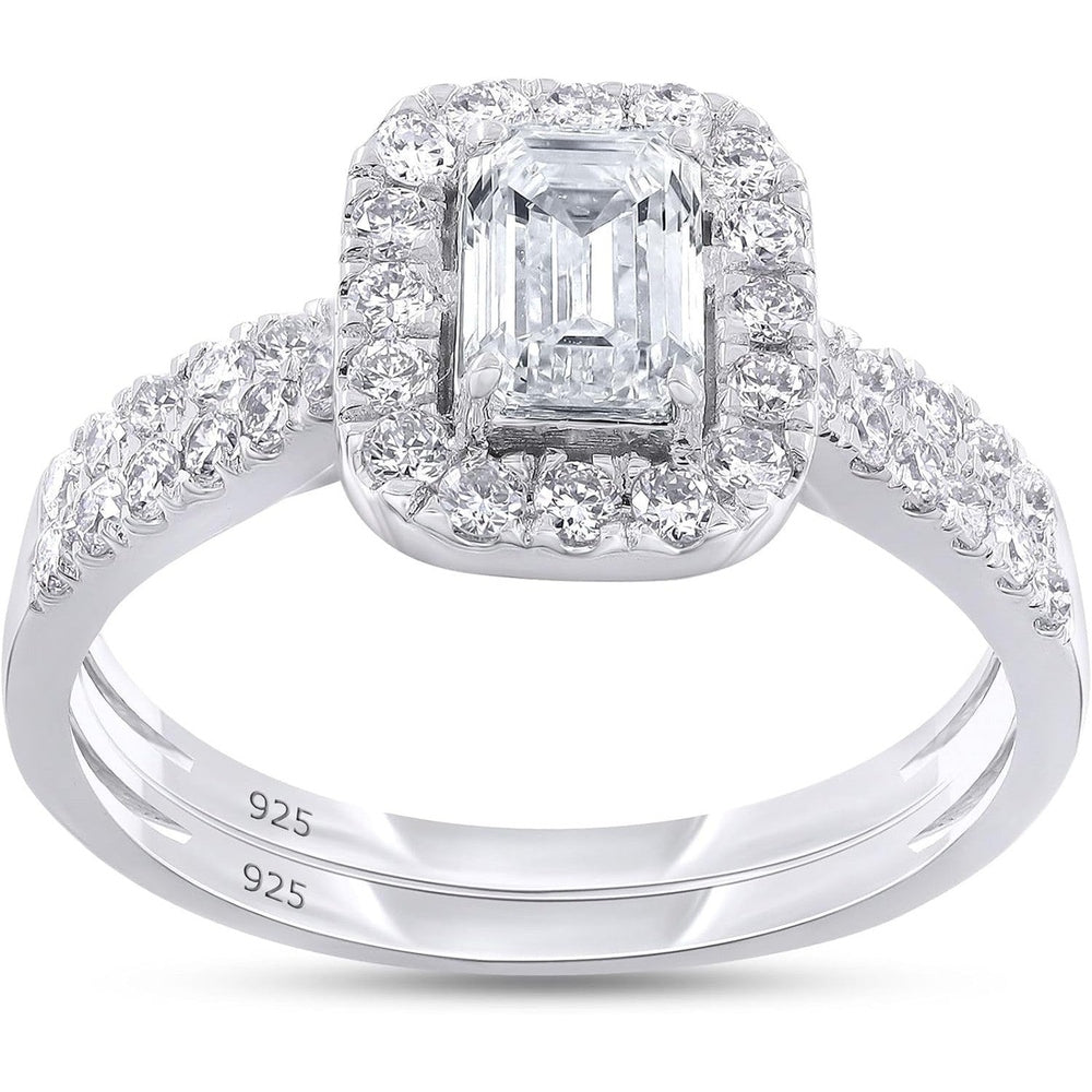 1.00 Carat Lab Grown Diamond Halo Bridal Set Ring - Future Jewelry
