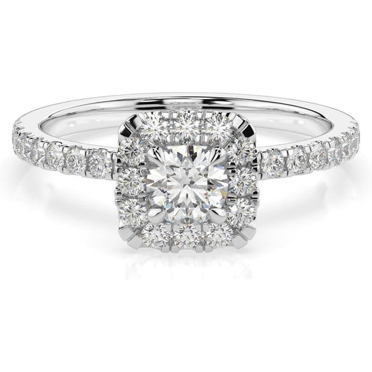 1.00 Carat Lab Grown Diamond Halo Engagement Ring - Future Jewelry