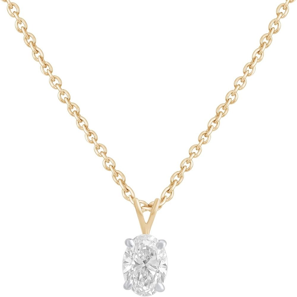 1.00 Carat Oval Cut Lab Grown Diamond Pendant Necklace - Future Jewelry