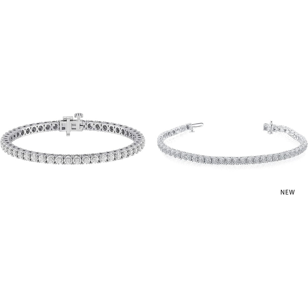 1.00 Carat Round Diamond Tennis Bracelets for Women | Flash - plated Sterling Silver Bracelet | Fine Jewelry for Her | Gift Box Included (White, Yellow, Rose Gold)… - Future Jewelry