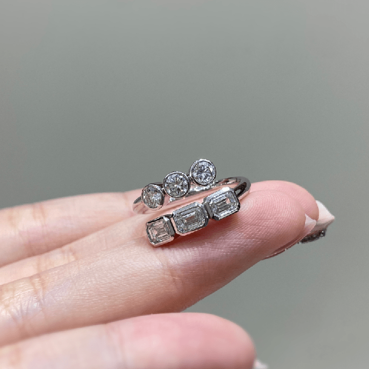 10K Gold Emerald Cut Lab Created Diamond Wedding Ring - Future Jewelry