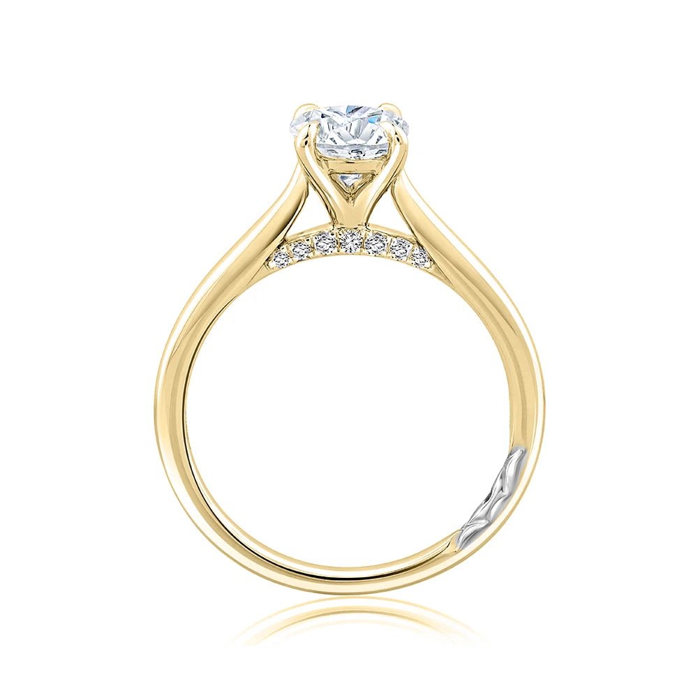 1.15 Ct IGI Lab Grown Oval Cut Diamond Engagement Ring 18k Yellow Gold - Future Jewelry