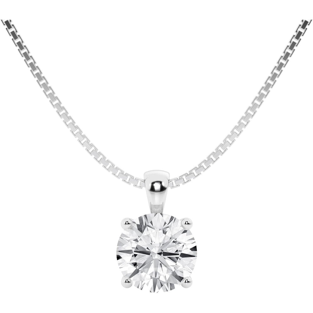 1 Carat Lab Diamond Pendant Necklace in 14K White Gold, IGI Certified - Future Jewelry