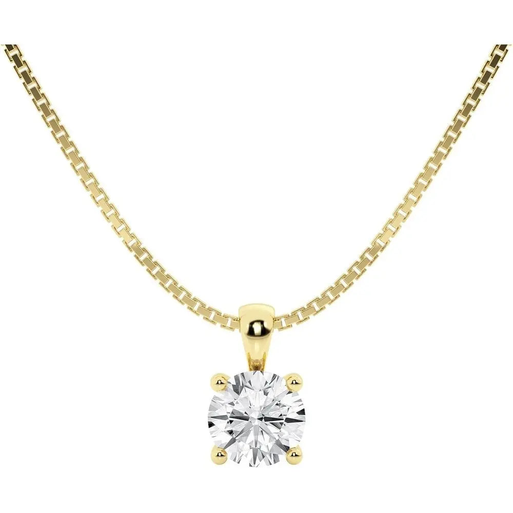 1 Carat Lab Diamond Pendant Necklace in 14K White Gold, IGI Certified - Future Jewelry
