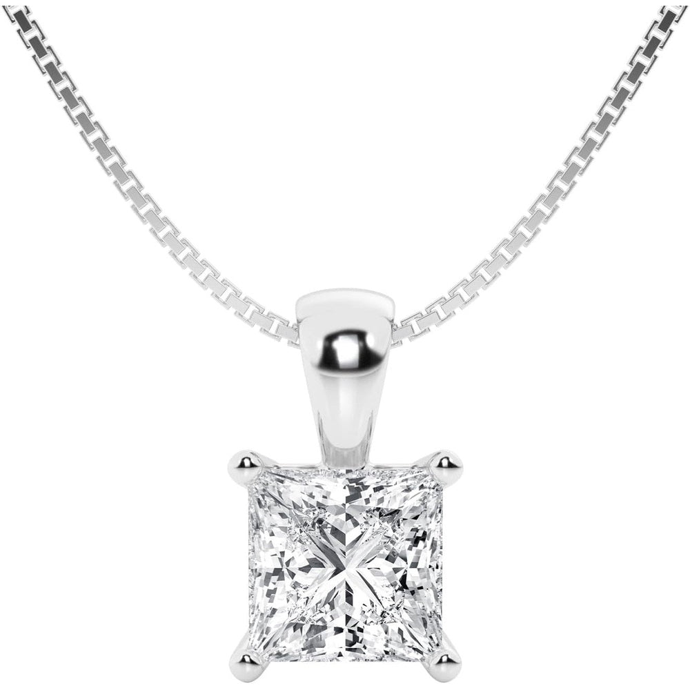 1 Carat Lab Diamond Pendant Necklace in 14K White Gold, IGI Certified - Future Jewelry