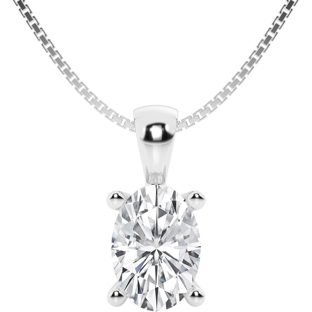 1 Carat Lab Diamond Pendant Necklace in 14K White Gold, IGI Certified - Future Jewelry