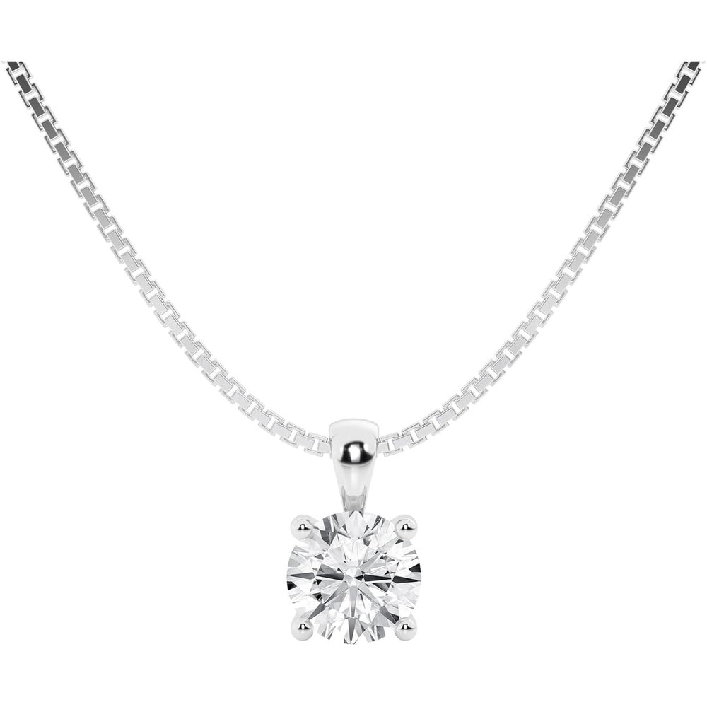 1 Carat Lab Diamond Pendant Necklace in 14K White Gold, IGI Certified - Future Jewelry