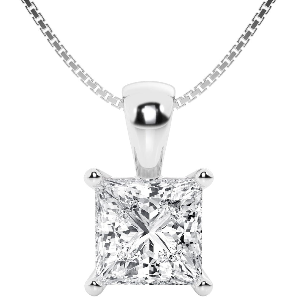 1 Carat Lab Diamond Pendant Necklace in 14K White Gold, IGI Certified - Future Jewelry