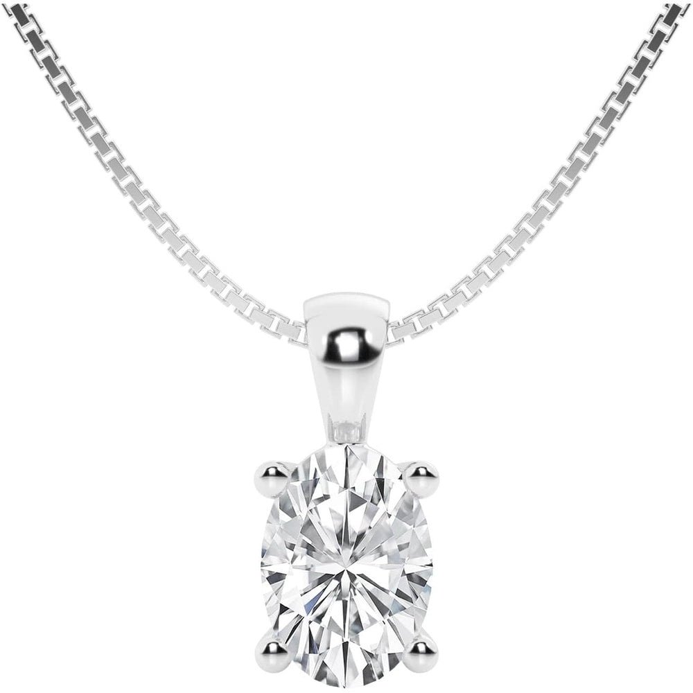 1 Carat Lab Diamond Pendant Necklace in 14K White Gold, IGI Certified - Future Jewelry