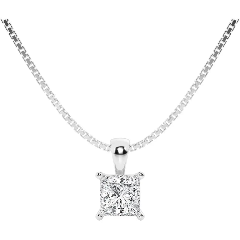 1 Carat Lab Diamond Pendant Necklace in 14K White Gold, IGI Certified - Future Jewelry