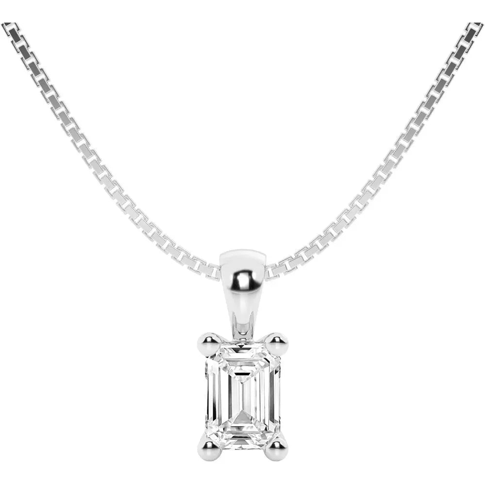 1 Carat Lab Diamond Pendant Necklace in 14K White Gold, IGI Certified - Future Jewelry