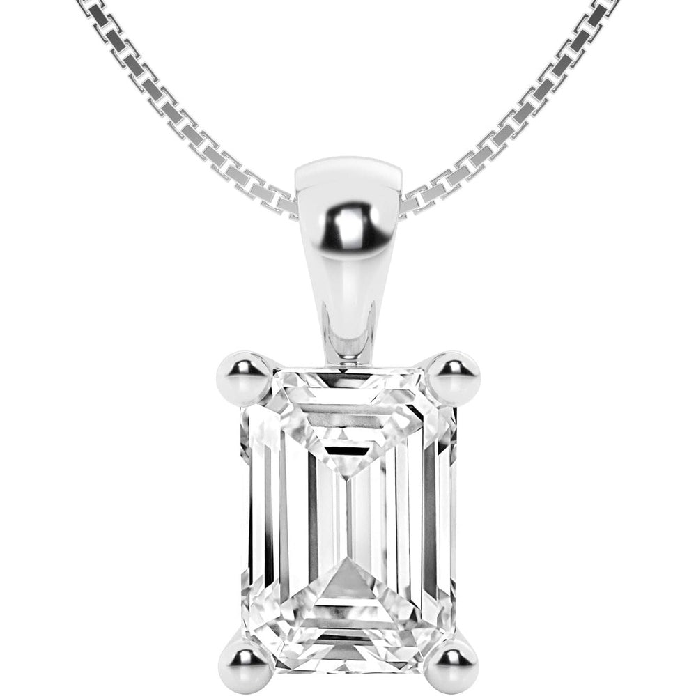 1 Carat Lab Diamond Pendant Necklace in 14K White Gold, IGI Certified - Future Jewelry