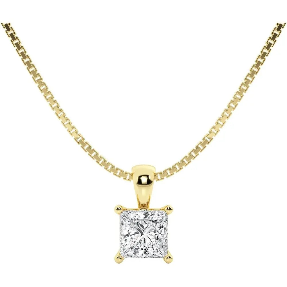 1 Carat Lab Diamond Pendant Necklace in 14K White Gold, IGI Certified - Future Jewelry