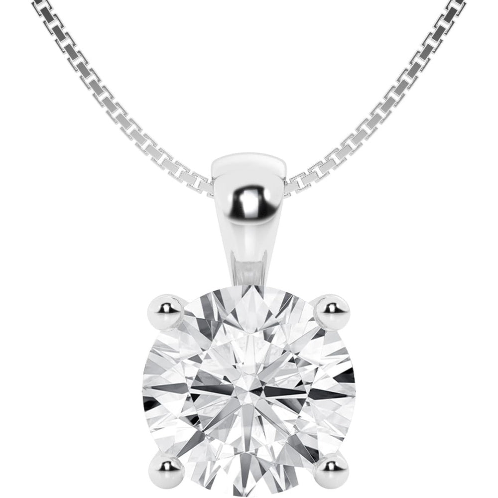 1 Carat Lab Diamond Pendant Necklace in 14K White Gold, IGI Certified - Future Jewelry