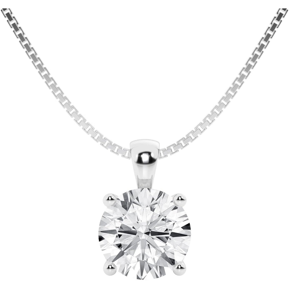 1 Carat Lab Diamond Pendant Necklace in 14K White Gold, IGI Certified - Future Jewelry