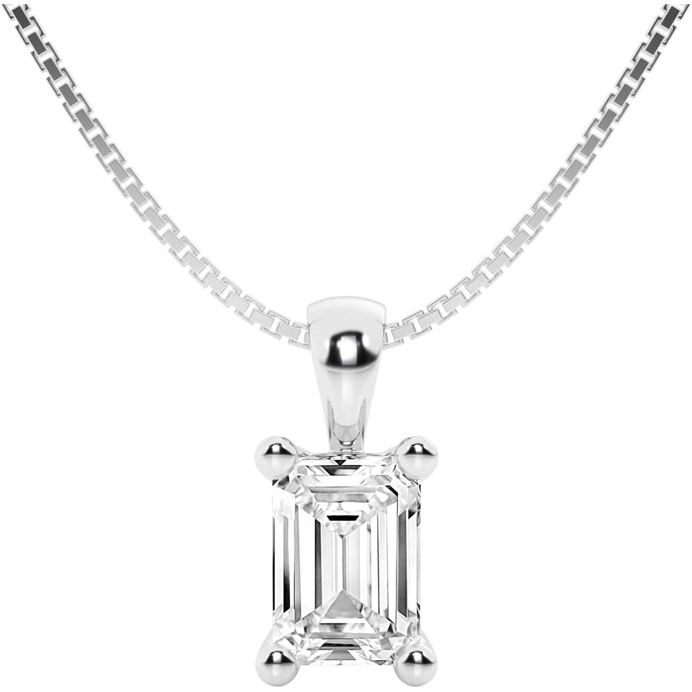 1 Carat Lab Diamond Pendant Necklace in 14K White Gold, IGI Certified - Future Jewelry